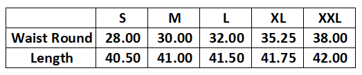 Size Chart for W5-MJ: 18